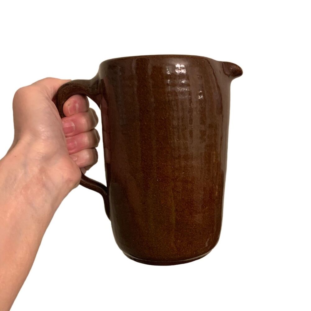 Vintage Bybee Pottery Brown Stoneware Pitcher Jug Kentucky Primitive Farmhouse
